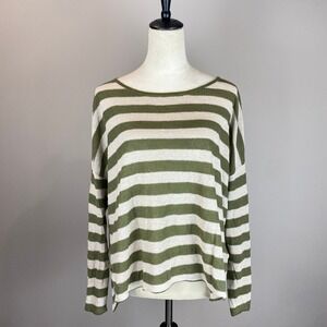Eileen Fisher 100% Linen Shirt Women's Size Large Striped